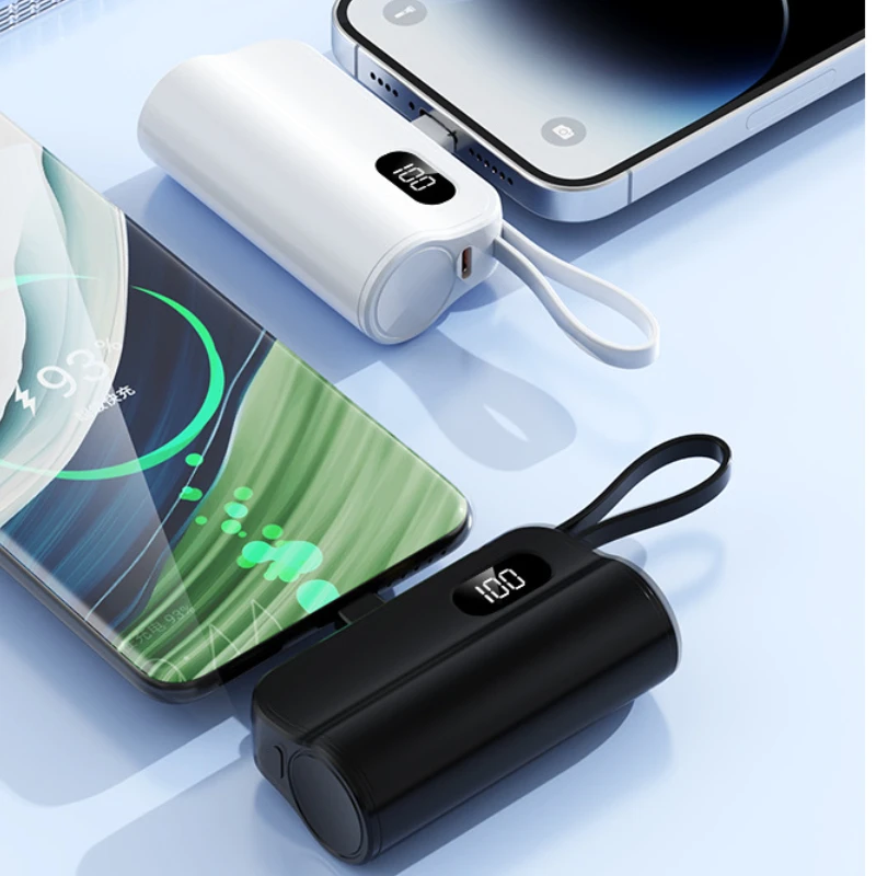 3/1 Capsule Power Banks 5000mah Mini Charging Emergency Tail Plug 22.5w Mobile Shared Powerbank Built-in Cable/invisible Bracket - Image 4