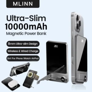 10000mAh Ultra Slim Power Bank for MagSafe,Magnetic Wireless 20W Fast Charging Portable Battery For iPhone Samsung Xiaomi iWatch