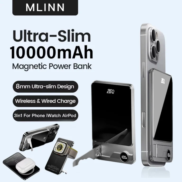 10000mAh Ultra Slim Power Bank for MagSafe,Magnetic Wireless 20W Fast Charging Portable Battery For iPhone Samsung Xiaomi iWatch
