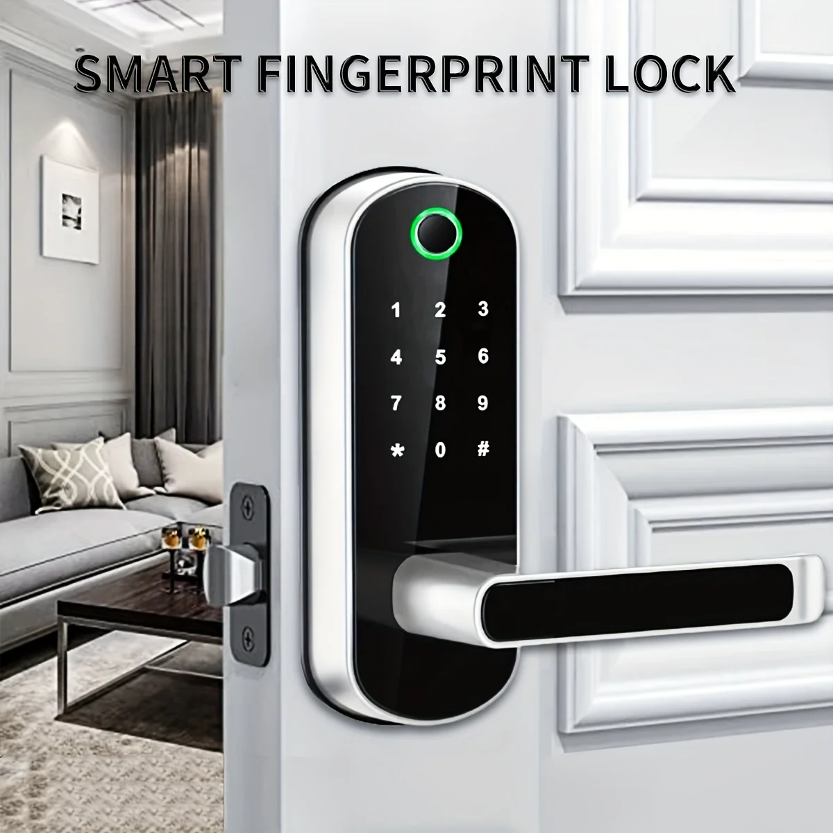 Smart Fingerprint Door Lock App Remote Control Keyless WIFI Digital Touchscreen Lock NFC IP67 Waterproof with 2 IC Cards - Image 5