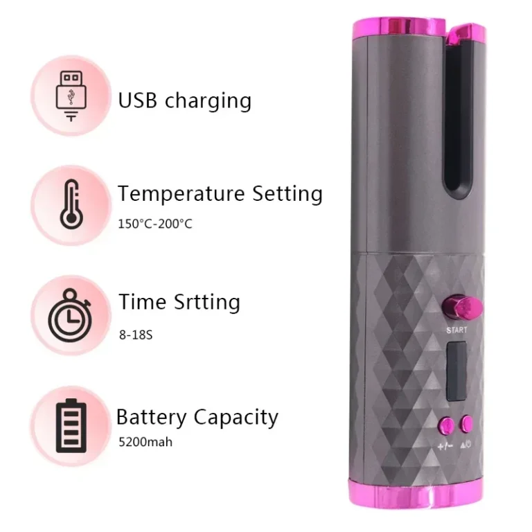 Portable Wireless Automatic Hair Curler 3 Color Options USB Charging Anti-Scalding Hair Curling Iron for Styling - Image 3