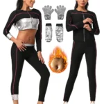 Women's Long Sleeve Fitness Sauna Suit Sweat Absorbing Outdoor Running Sportswear Slimming Body Shaping Underwear Set