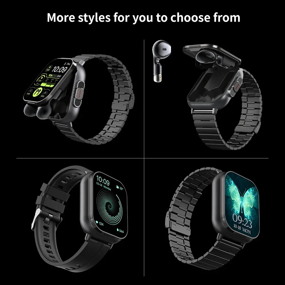 for Doogee S Cyber S Punk S118 S200 X Smart Watch TWS 2 In 1 Wireless Bluetooth Noise Cancelling Earphones Watch Heart Rate NFC - Image 3