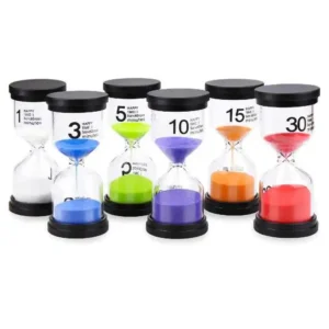 Sand Timer 6 Colors Hourglass 1/3/5/10/15/30 Minutes Sandglass Timer Sand Watch Clock for Kids Games Home Office Decoration
