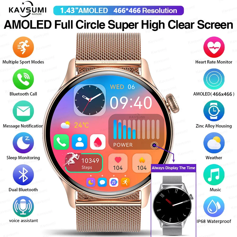 2025 NFC Smart Watch Amoled HD GPS Track Sports Heart Rate Bluetooth Call Waterproof Ladies Women Smartwatch For Huawei Xiaomi - Image 2