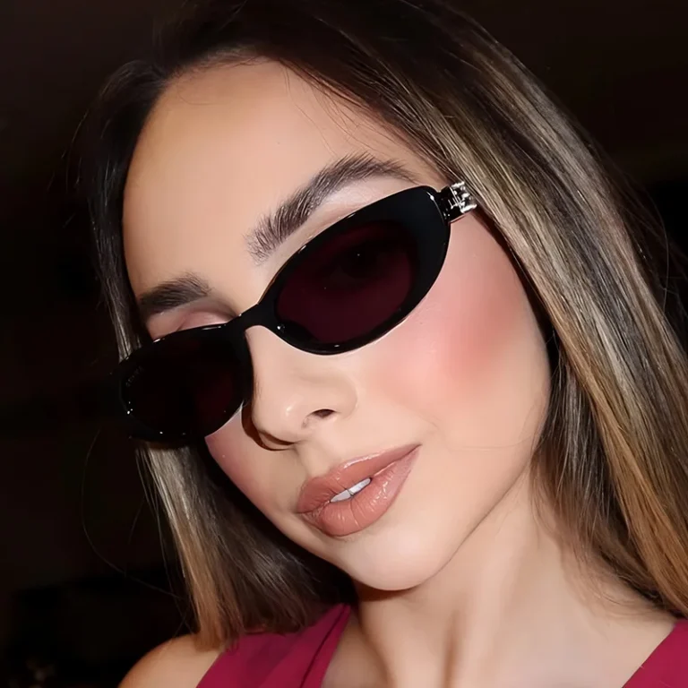 Retro Oval Frame Sunglasses Fashion Personalized Trendy Small Frame Sunglasses Punk Cat Eyes Sunshade Sun Protection Glasses - Image 6