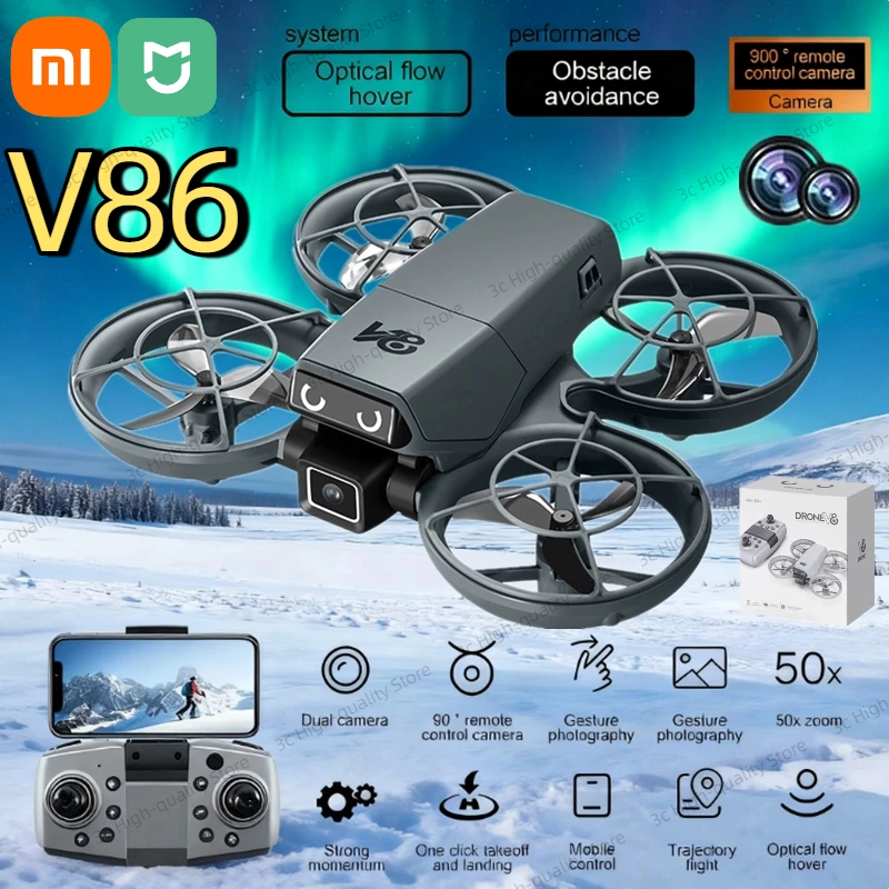 XIAOMI MINI V86 Drone 4K Professional WIFI 5G Drone Dual Camera Obstacle Avoidance Brushless Altitude Mode RC Quadcopter Toy