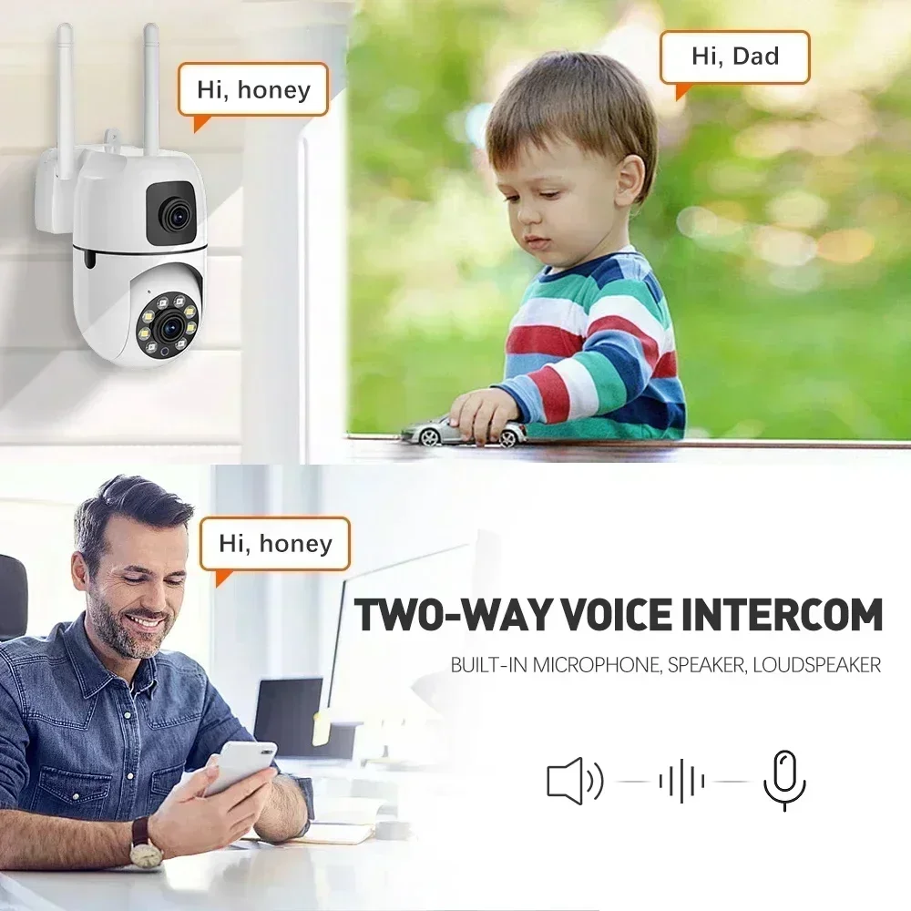 8MP Wifi Camera Dual Lens Security Wireless Outdoor Cameras Two-way Audio Color Night Vision Baby Monitor Detection Wireless Cam - Image 2