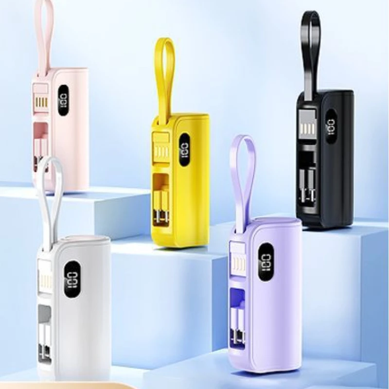 3/1 Capsule Power Banks 5000mah Mini Charging Emergency Tail Plug 22.5w Mobile Shared Powerbank Built-in Cable/invisible Bracket - Image 6