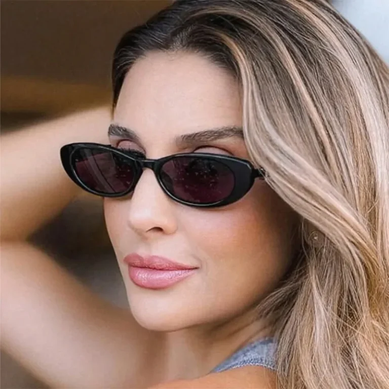 Retro Oval Frame Sunglasses Fashion Personalized Trendy Small Frame Sunglasses Punk Cat Eyes Sunshade Sun Protection Glasses - Image 3