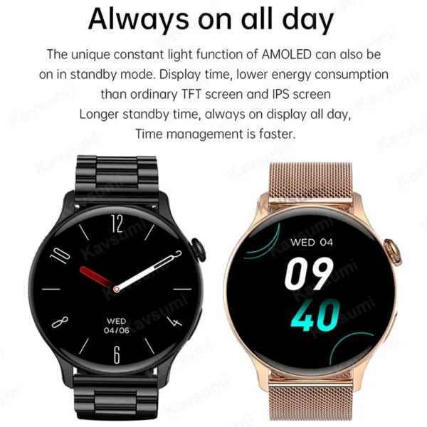 2025 NFC Smart Watch Amoled HD GPS Track Sports Heart Rate Bluetooth Call Waterproof Ladies Women Smartwatch For Huawei Xiaomi - Image 5