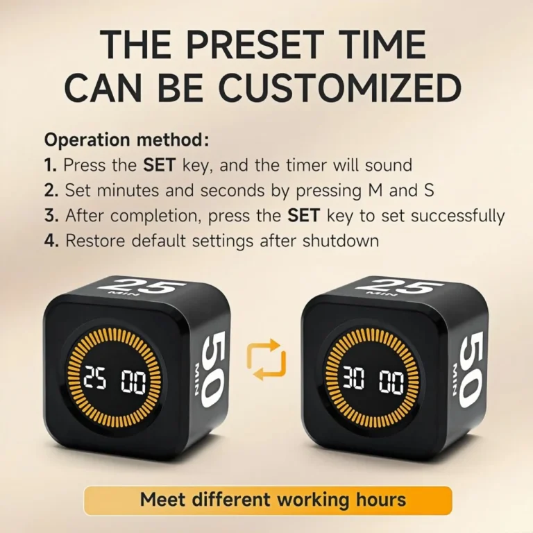 Kitchen Digital Timer Clock Pomodoro Visual Timer,Gravity Senso Chronometer Study Timer Children Stopwatch Timer for Studying - Image 5