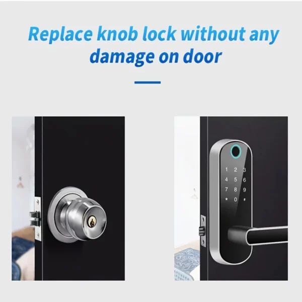 Smart Fingerprint Door Lock App Remote Control Keyless WIFI Digital Touchscreen Lock NFC IP67 Waterproof with 2 IC Cards - Image 6