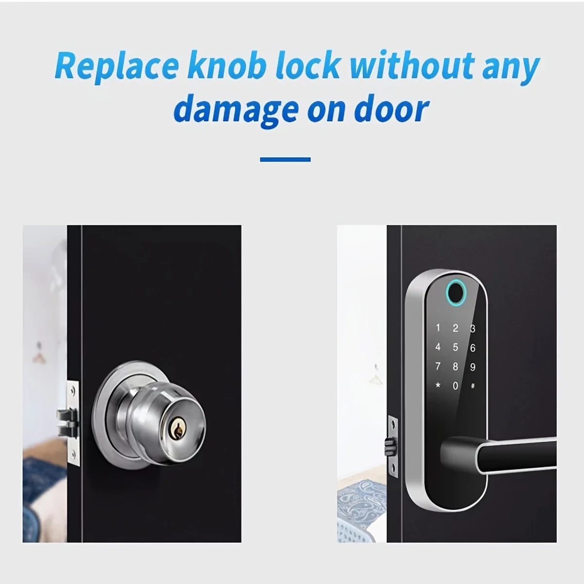 Smart Fingerprint Door Lock App Remote Control Keyless WIFI Digital Touchscreen Lock NFC IP67 Waterproof with 2 IC Cards - Image 6