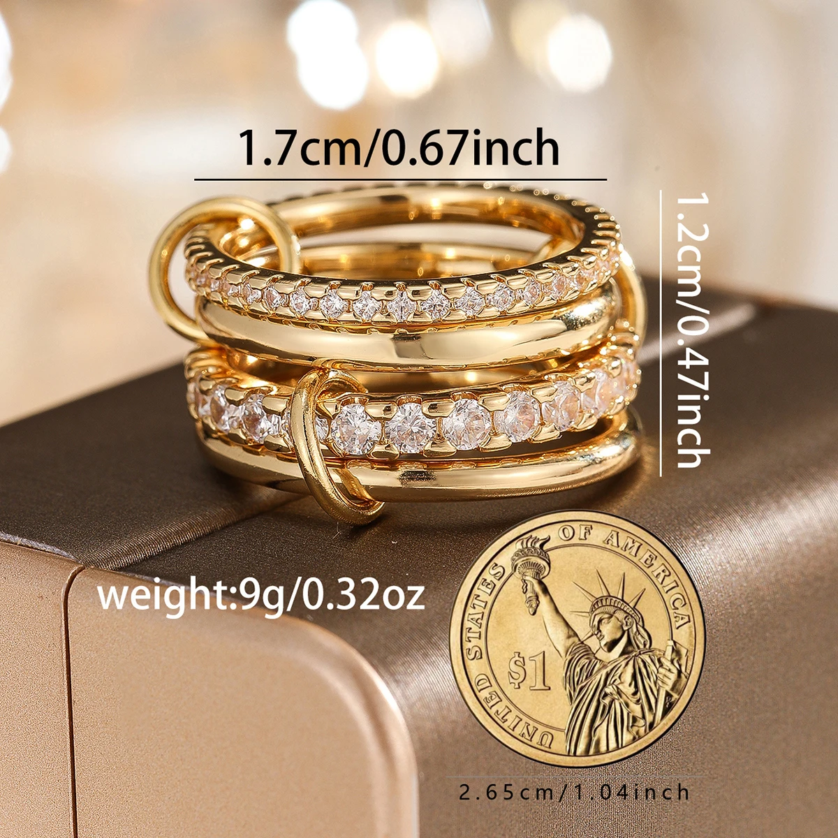 A Four-Ring Interlocking Ring With A Personalized Design Ins Style Suitable For Daily Wear And A Birthday Gift For Friends - Image 5