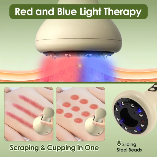 Smart Cupping Massage Machine 9 Levels Vacuum Suction Cup Chinese Meridian Cans Red Light Heating Jars Body Cellulite Scraping - Image 4