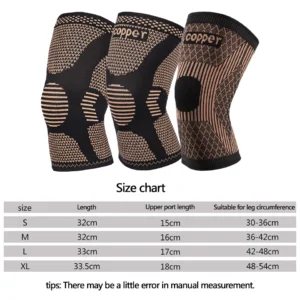 LOOGDEEL Compression for Sports Workout Arthritis Relief Band Copper Nylon Knee Brace for Arthritis Pain and Support Knee Sleeve - Image 3