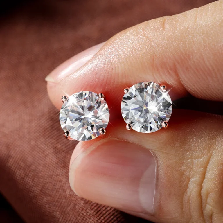 Smyoue 0.2-3CT Rose Gold Color Moissanite Stud Earrings for Women Sparkling Classic Wedding Lab Diamond Earring Pure 925 Silver - Image 2