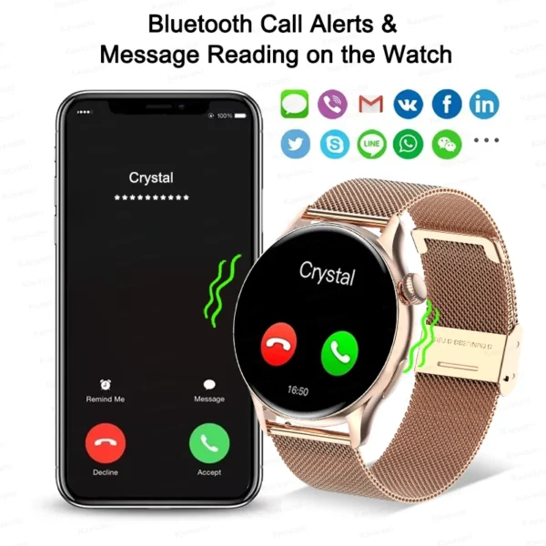2025 NFC Smart Watch Amoled HD GPS Track Sports Heart Rate Bluetooth Call Waterproof Ladies Women Smartwatch For Huawei Xiaomi - Image 3