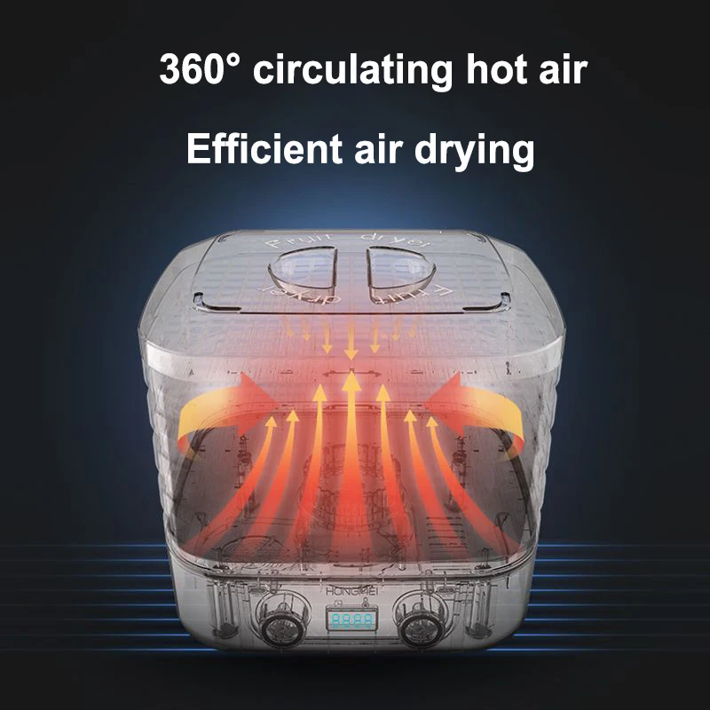 5-layer Intelligent LED Digital Display Fully Automatic Food Dehydration Air Dryer Household Fruit and Flower Tea Pet Meat Dryer - Image 4