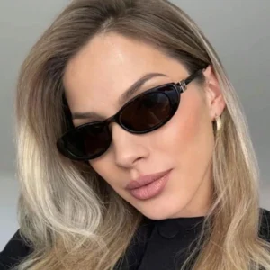 Retro Oval Frame Sunglasses Fashion Personalized Trendy Small Frame Sunglasses Punk Cat Eyes Sunshade Sun Protection Glasses