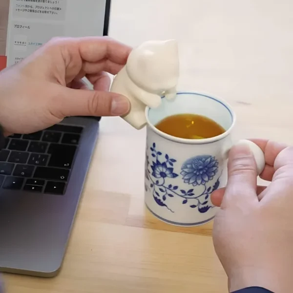 Cute cartoon cat cooling tool for eating and drinking hot water at the table - Image 5
