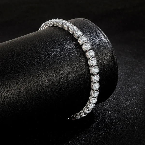 Lihong S925 Sterling Silver Bracelet Zirconia Tennis Ball Women Fashion Simple Engagement Wedding Charm Jewelry 4mm 16-20cm - Image 2