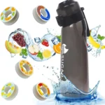Portable Sports Water Bottle With 5 Flavored Pods Including Cola Red Bull And Lemon With A Straw Perfect For Outdoor