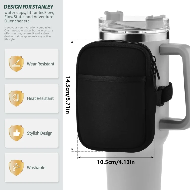 Water Bottle Pouch for Stanley Quencher Adventure 40oz Stanley IceFlow 20oz 30oz,tumbler Pouch with Pocket, for Cards, Keys - Image 5