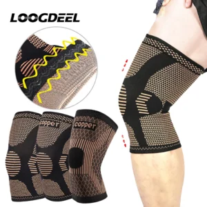LOOGDEEL Compression for Sports Workout Arthritis Relief Band Copper Nylon Knee Brace for Arthritis Pain and Support Knee Sleeve