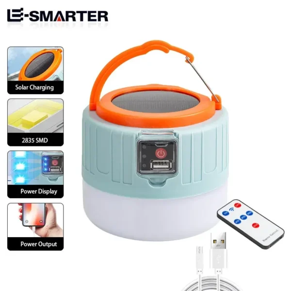 Outdoor Solar LED Camping Lights USB Rechargeable Tent Portable Lanterns Emergency Lights For Fishing Barbecue Camping Lighting - Image 3