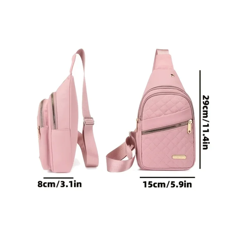 Lightweight Quilted Casual Chest Bag, Foldable Portable Trendy Versatile Tote Shoulder Bag, Ideal for Daily Use, Travel, Outdoor - Image 3