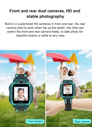 Kids Watch Sim Card SOS Phone Call LBS Positioning Dual Camera IP67 Waterproof Footprint Tracking 360°Flip Alarm Children's Gift - Image 5
