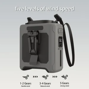 10000mAh Waist Fan with 5 Speeds & Light 40H Hands-Free Wearable Neck Fan for Outdoor Jobsite Travel Long Time for Camping - Image 3