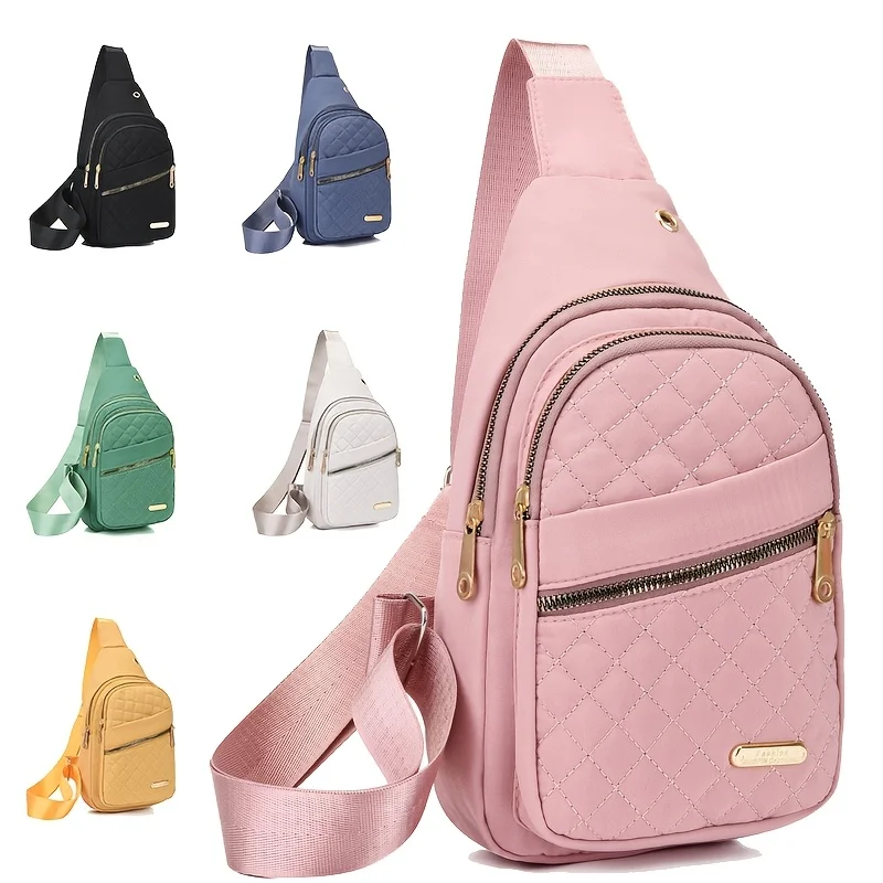 Lightweight Quilted Casual Chest Bag, Foldable Portable Trendy Versatile Tote Shoulder Bag, Ideal for Daily Use, Travel, Outdoor