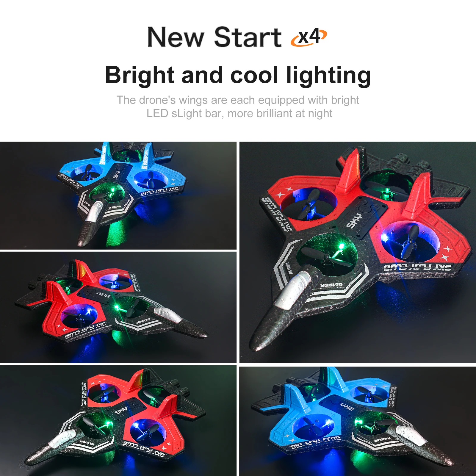 2025 New YP3 Foam Aircraft Remote Control Four Axle Fighter Wrestle Resistant Aerial Stunt Children Model Airplane Gift - Image 5