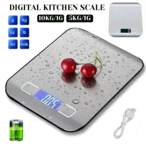 Kitchen Scale Stainless Steel Weighing Food Diet Balance Measuring LCD Precision Electronic Scales Baking Measuring Tools - Image 4