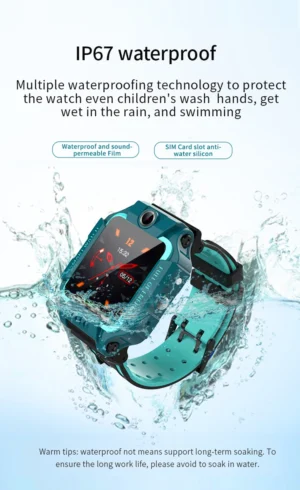 Kids Watch Sim Card SOS Phone Call LBS Positioning Dual Camera IP67 Waterproof Footprint Tracking 360°Flip Alarm Children's Gift - Image 6