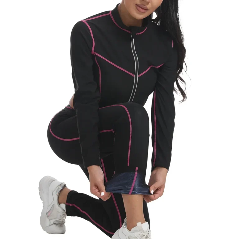 Women's Sauna Suit Set Sweat Outfit Fitness Training Running Wear Body Shaping Clothing Patchwork Lines Slimming Underwear - Image 5