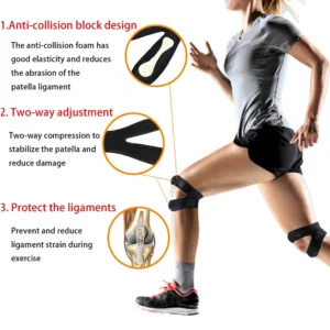 BraceTop 1 PCS Sports Kneepad Double Patellar Knee Patella Tendon Support Strap Brace Pad Protector Open Knee Wrap Band Fitness - Image 4