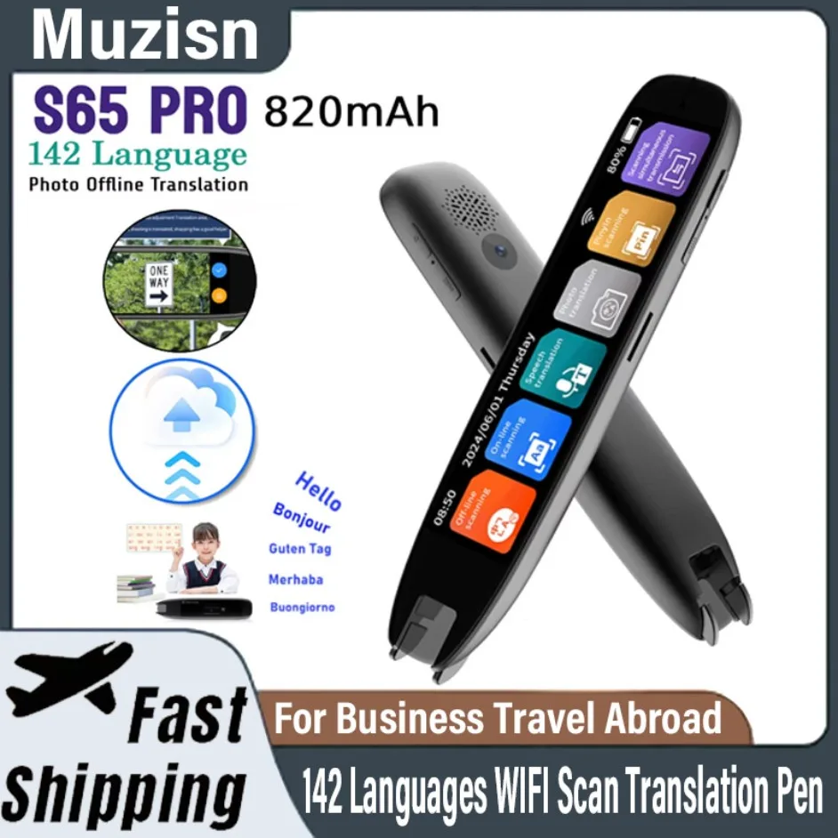 142 Languages WIFI Scan Translation Pen Scanning Smart Voice Translator S65 Pro Translation Pen For Business Travel Abroad