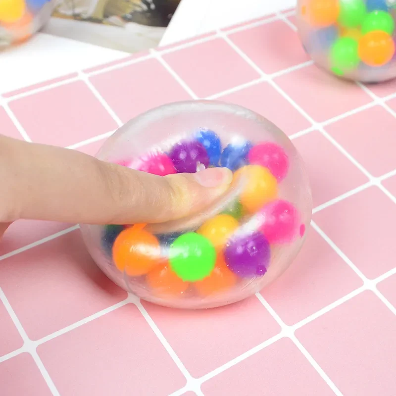 Colorful Bead Stress Relief Ball Soft Rubber Toy Squeezable Fun Plaything Reducing Pressure Amusing Gadgets from Mainland China - Image 3