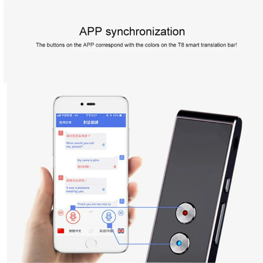 Portable T8 Smart Voice Speech Translator Two-Way Real Time 40 Multi-Language Translation For Learning Travelling Business Meet - Image 4