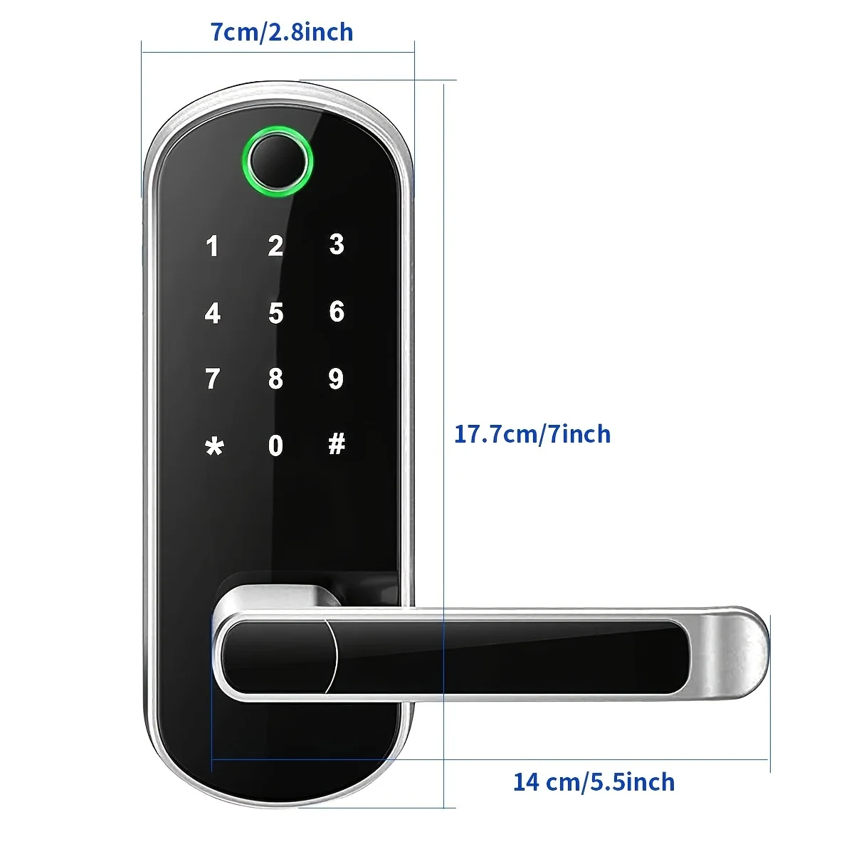 Smart Fingerprint Door Lock App Remote Control Keyless WIFI Digital Touchscreen Lock NFC IP67 Waterproof with 2 IC Cards - Image 2