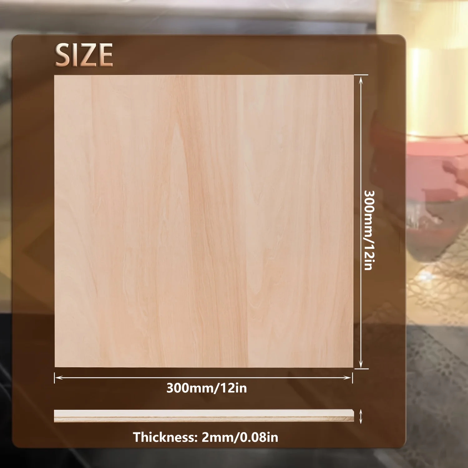 16/8/4/2pcs Basswood Board 12inch x 12inch x 0.08inch,2mm Laser Cut Wood,thin Basswood Craft Wood,DIY Building Model Making,lind - Image 2