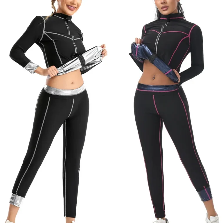 Women's Sauna Suit Set Sweat Outfit Fitness Training Running Wear Body Shaping Clothing Patchwork Lines Slimming Underwear - Image 4