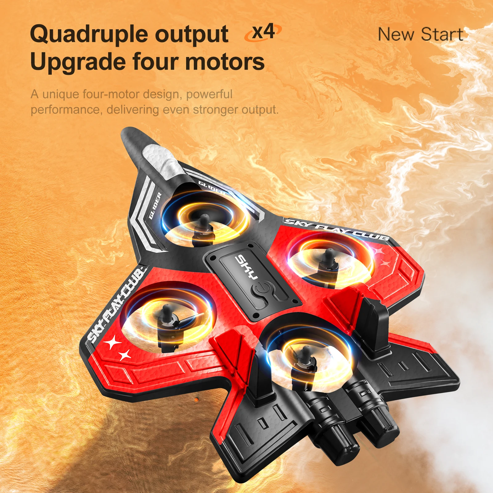 2025 New YP3 Foam Aircraft Remote Control Four Axle Fighter Wrestle Resistant Aerial Stunt Children Model Airplane Gift - Image 2
