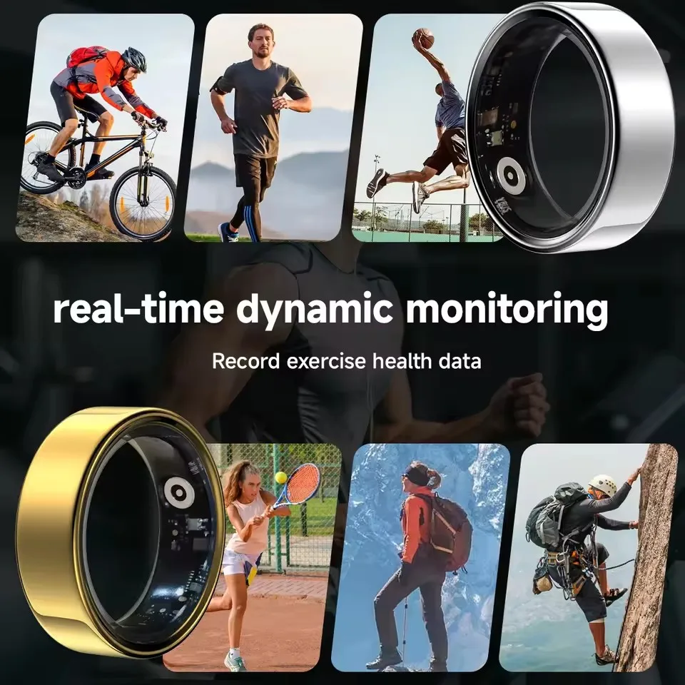 2025 New Smart Ring Blood Oxygen&Pressure Sleep Monitor Sports Tracking Remote Care IP68 Waterproof Men Women - Image 2