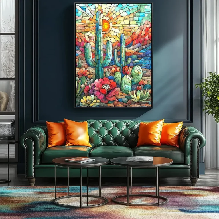 1000/500/300/120 Pieces Stained Glass Cactus Jigsaw Puzzles for Adults Home Decor Challenging Family Fun Educational Toys Game - Image 2