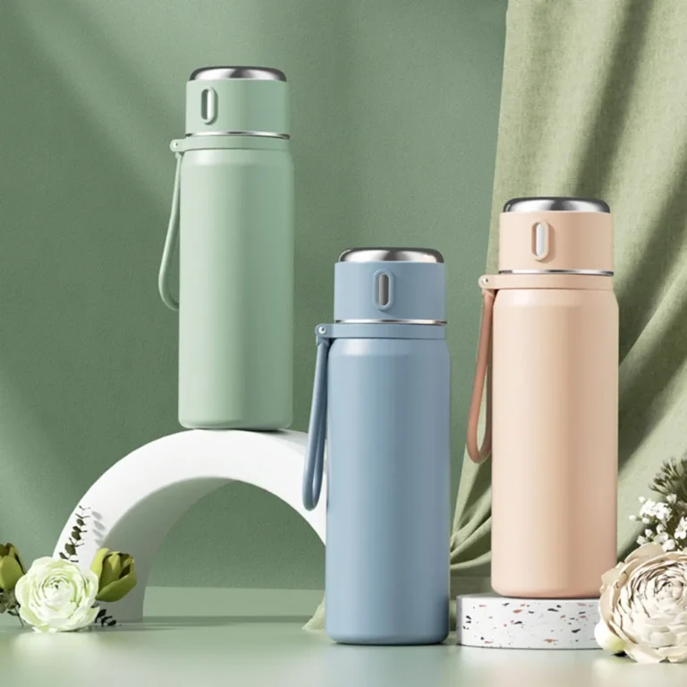 450/550ml 316 Stainless Steel Thermos Bottle Smart Temperature Display One Cup Two Drinks with Filter Screen Portable Handle - Image 3